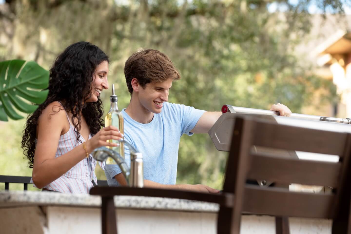 students grilling