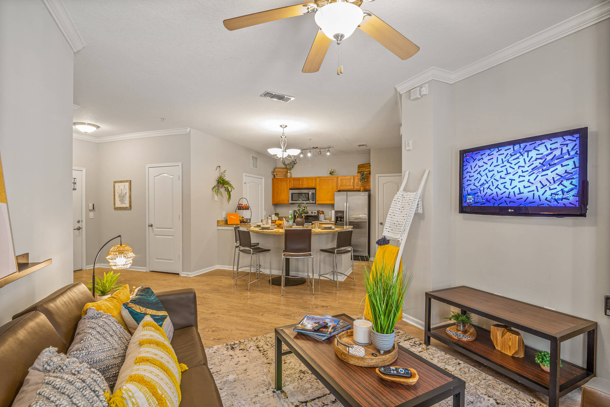 living room in gainesville student apartment